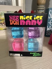 Schylling NeeDoh Nice Ice Baby Squeeze Balls Solid Squish Blue Purple Pink