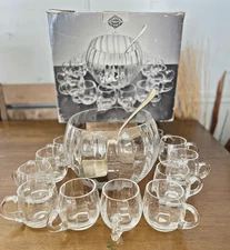 Shannon Punch Set In Box Crystal Punch Set Godinger 14 Piece Optic Clear Glass