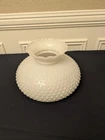 White Milk Glass Hobnail Ruffled Replacement Lamp Shade VNTG 12" Fitter READ