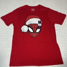 Marvel Spidey Clause shirt Boys XXL 18 Red Short Sleeve Spider-Man Christmas NEW