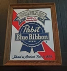 Vintage Pabst Blue Ribbon Beer Mirror Sign Original America's Best 13.75x10.5