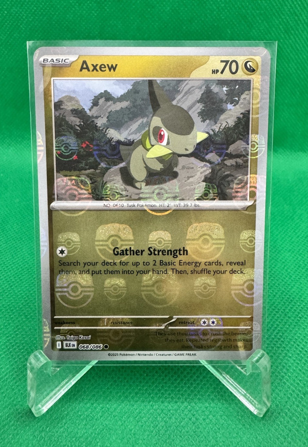 Pokemon TCG - Black Bolt & White Flare - Axew 068 Masterball Reverse Holo