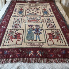 Goodwin Weavers Tapestry Throw Blanket Williamsburg Reversible 47x68