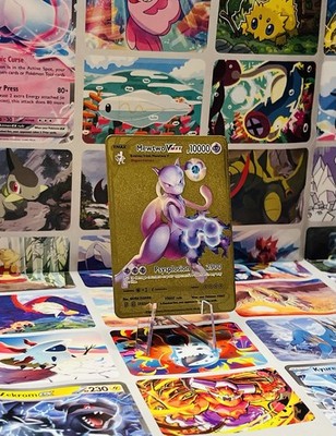 Metal Pokemon Mewtwo Inspired Gift Card Edition Gold