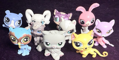 Littlest Pet Shop LPS Lot 10 Siamese Persian Cat Dog Owl Squirrel Rabbit Bear