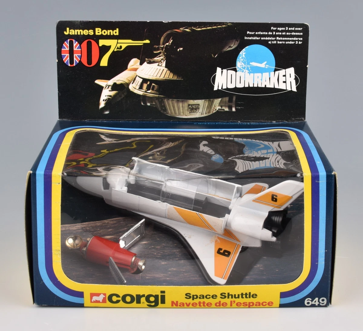 CORGI vintage : JAMES BOND, MOONRAKER, Hélicoptère DRAK Jet Ranger, Réf. 930. En boîte in France