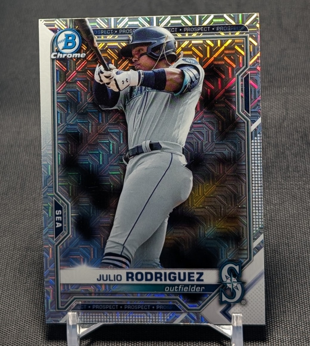Julio Rodriguez Mojo Refractor Rookie 2021 Bowman Chrome Card #BCP-231 Mariners