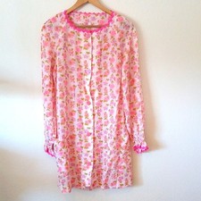 Vintage Handmade Pink Floral 60s House Coat Robe