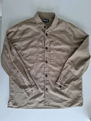 Barbour Overshirt Jacket Shacket Linen Cotton Extra Large XL Mens Pockets