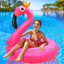 ZQJKLE Giant Inflatable Flamingo Pool Float, 42" Large 42 inches , Pink 1PC