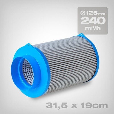CarbonActive Aktivkohlefilter 125mm 300m³/h Homeline - Profi Geruchsfilter Grow