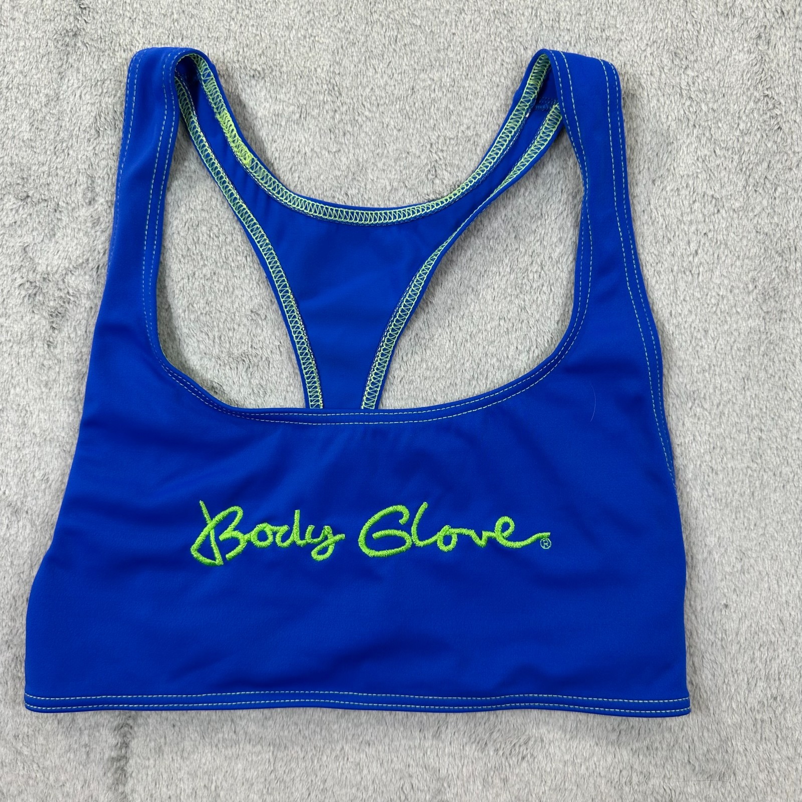 Body Glove Bikini Top Blue Sports Bra Women’s Size 9/10 Racerback Retro Y2K