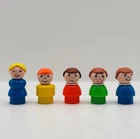 Vintage Fisher Price Little People Lot Of 5 Plastic 4 Girls Moms 1 Baseball Boy