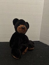 Aurora Black Bear Plush Stuffed Animal 9" Sitting.