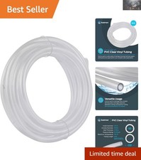 Flexible PVC Clear Vinyl Tubing, 10 Ft, 1/4" ID x 3/8" OD for Safe Water Use