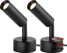 Indoor Spotlight LED Up Lights for Plant 120V Floor Spot Lights 2 Pack Black