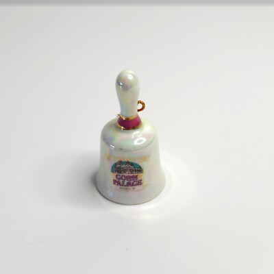 Vintage Miniature Souvenir Porcelain Bell Corn Palace Mitchell South Dakota