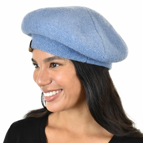 C.C Soft Acrylic Knit & Eco Friendly Recycled Yarn French Style Warm Beret Hat - Picture 13 of 26