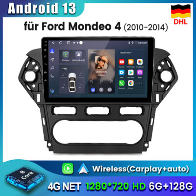 6+128GB Android13 Carplay Autoradio Für Ford Mondeo 4 2010-2014 GPS Navi 4G WIFI