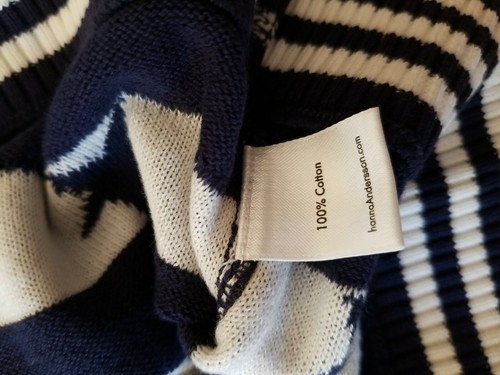 NWT HANNA ANDERSSON STARS AND STRIPES NAVY BLUE COTTON SWEATER 140 10 $50 - Picture 8 of 8