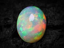 Natural Ethiopian Welo Multi Fire Opal Oval Cabochon Loose Gemstone 8x10 MM 15