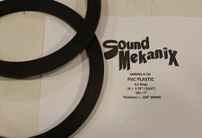 PVC Plastic Speaker / Spacer Rings, 6.5 X-LARGE 6MM" Thick One Pair Made in USA
