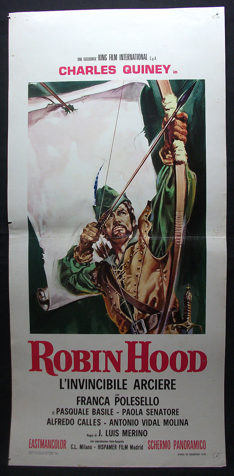 Locandina originale film ROBIN HOOD L'INVINCIBILE ARCIERE (1970) - Regia di José Luis Merino