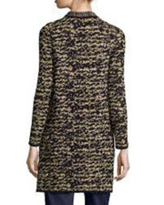 M Missoni Women's Knit Tweed Topper Coat Gold 38 (us 2)