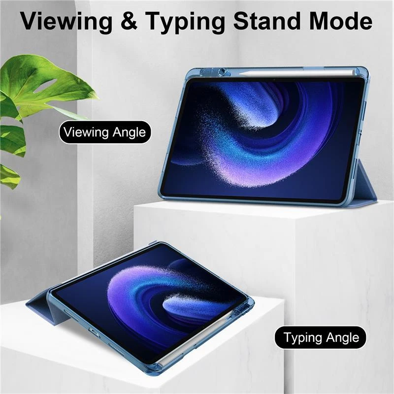 Xiaomi Mi Pad 6 / Pad 6 Pro 11.0 Case Smart Leather Clear Back Stand Flip Cover - Image 4 of 4