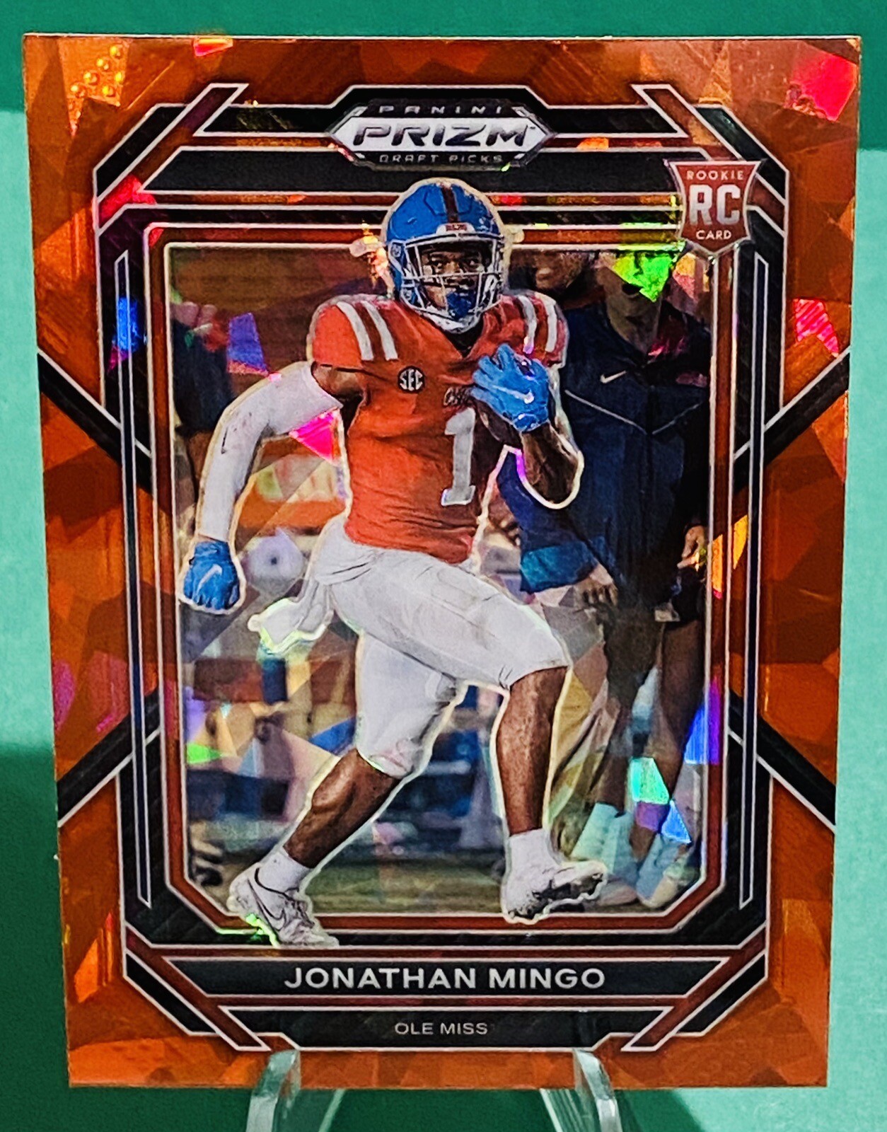 2023 Panini Prizm Draft Picks Jonathan Mingo (RC) Red Ice Prizm Parallel #150