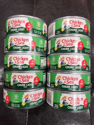 10 PACK CHICKEN OF THE SEA CHUNK LIGHT TUNA IN OIL 0.5 OZ EACH NEW 07/2027