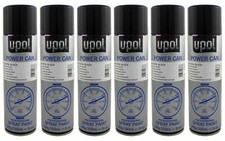 U-Pol Power Can SATIN BLACK Paint 500ml x 6 Car Spray Aerosol