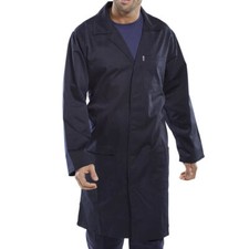 Click Polycotton Lab Warehouse Coat Overall Work Smock Navy Royal Blue Green Men