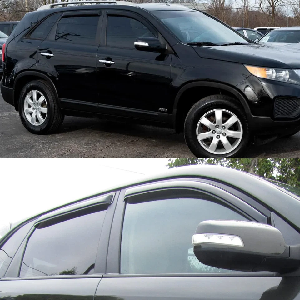 Fit for 2011-2015 Kia Sorento Window Visors Sun Vent Rain Guards Shade Smoked Foto 2 de 4