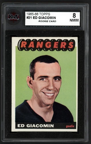 1965-66 TOPPS #21 ED GIACOMIN ROOKIE CARD KSA 8 NMM