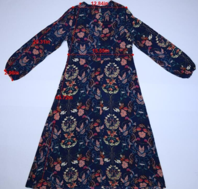 洋書 WALK IN SPLENDOR: Ceremonial Dress I. Madeline Womens Long Sleeve Garden Splendor Floral Keyhole Back
