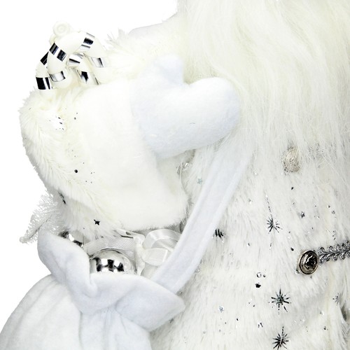 Deko Weihnachtsmann Santa Claus Winterdeko Dekofigur Weihnachtsdeko weiß 37 cm - Bild 6 von 8