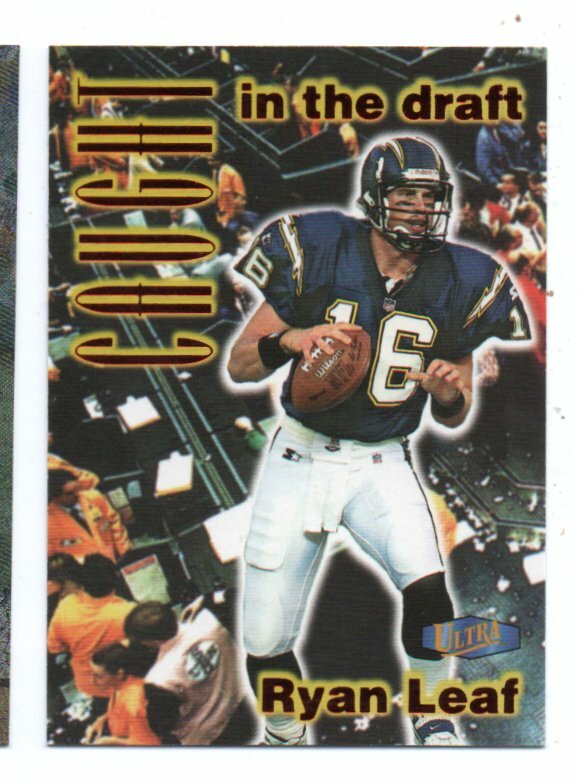 ryan leaf san diego chargers rc 1998 ultra caught in the draft 11-cd