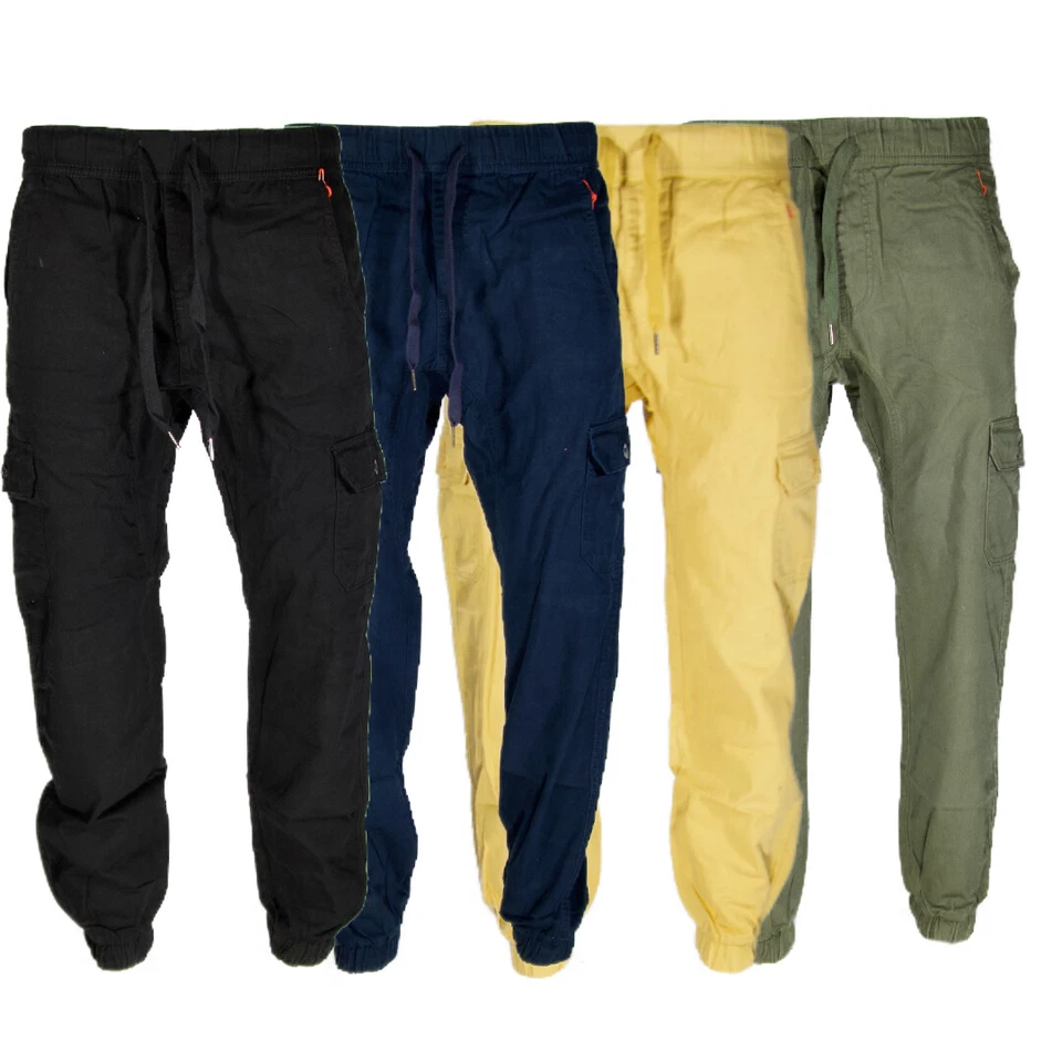 Pantalones cargo para hombre con cordón cintura cintura relajada pierna recta pantalones informales