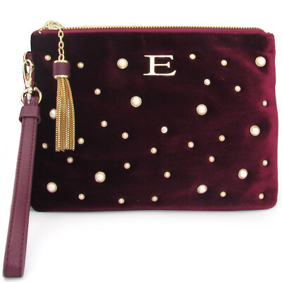 ERMANNO Ermanno Scervino Tasche Clutch Handgelenk Samt bordeaux Perlen RABATT -44%