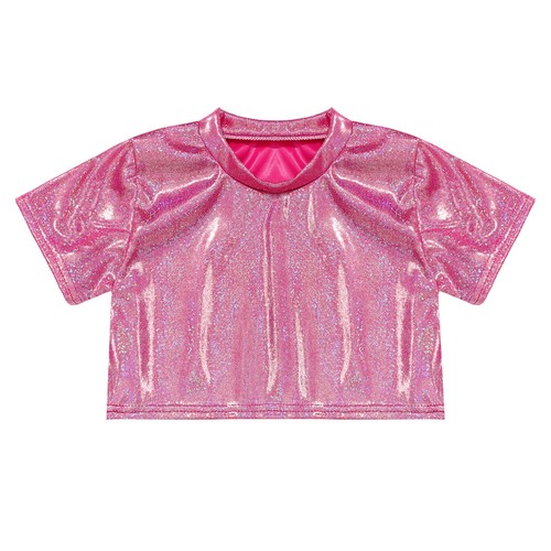 Unisex Kids Dancewear Short Sleeve Top Ballet T-shirt Stretch Costume Dance - Picture 17 of 85