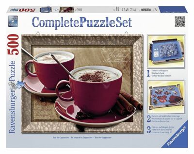 Puzzle Cup Cappuccino Coffee Cacao Espresso Beans Cream Cinnamon Sticks Milk