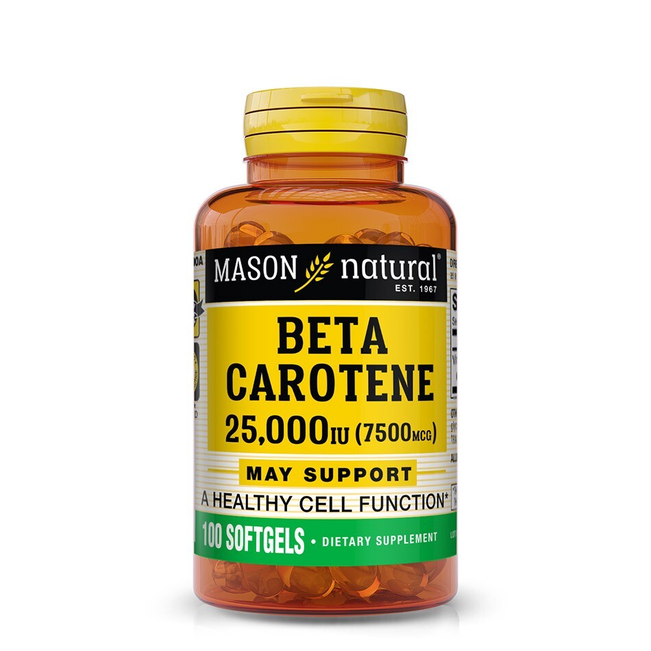 Beta-Carotene 25000 IU 100 Softgels Vitamin A Antioxidant vision help