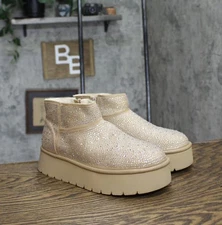 Wild Fable Womens Missy Platform Booties with Memory Foam Insole Beige Brown 7M