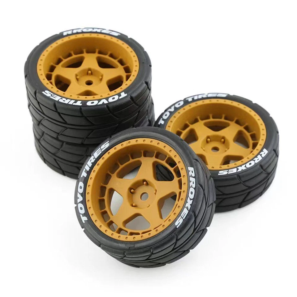 4PCS Drift Tires&Wheels 12mm Hex for HPI HSP 1:10 RC On Road Racing Car Black - Image 4 of 4