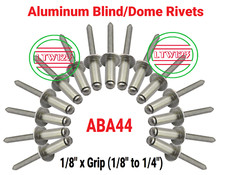  100 1/8" x 1/4" Grip All Aluminum Rivet AA4-4