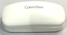 Damaged Calvin Klein White Clam Shell Glasses Case With Black Felt Interior