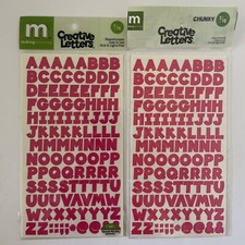 Making Memories Creative Letters Scrapbooking Stickers 2- 7/16" Chunky Raspberry