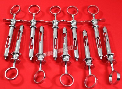 SET of 10 GERMAN STAINLESS DENTAL ASPIRATING SYRINGE DENTAL INSTRUMENTS 1.8CC