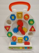 Vintage 1987 Colorforms Gears Clock Toy with buttons and Carry Handle Working